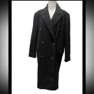 ASOS Design Black Mid Length Dad Coat US 8